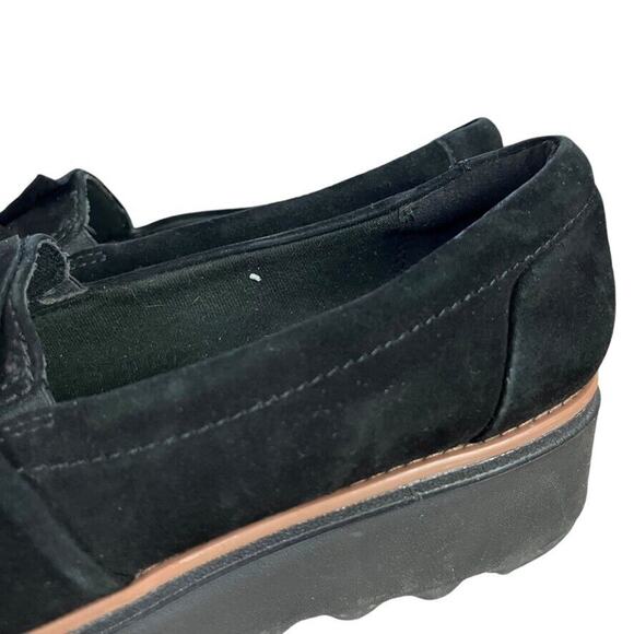 Clarks Black Loafers with Tassels and Platform Sole - Picture 9 of 16